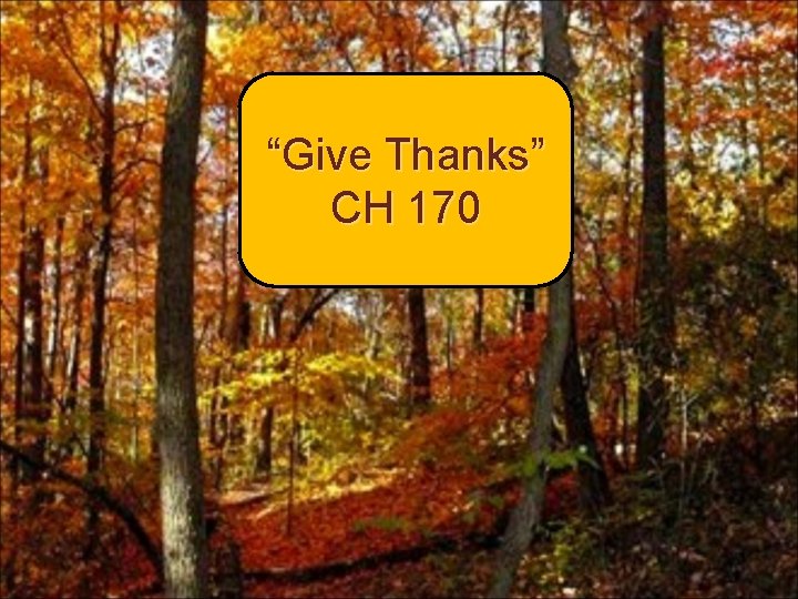 “Give Thanks” CH 170 