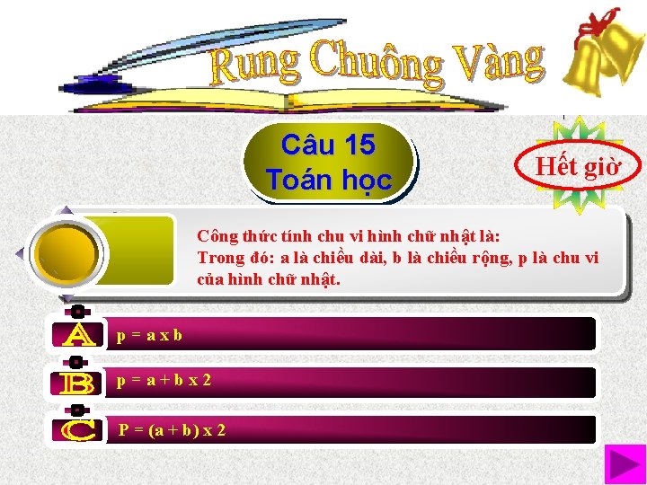 Câu 15 Toán học Hết 10 219876543 giờ Công thức tính chu vi hình