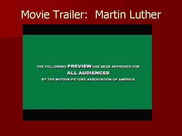 Movie Trailer: Martin Luther 