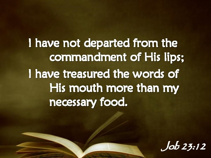 I have not departed from the commandment of His lips; I have treasured the
