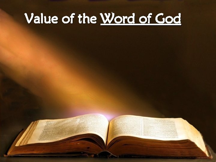 Value of the Word of God 