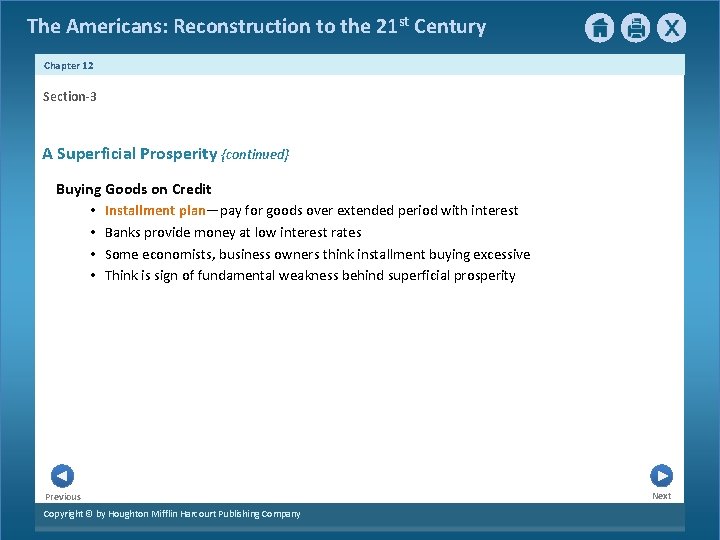 The Americans: Reconstruction to the 21 st Century Chapter 12 Section-3 A Superficial Prosperity