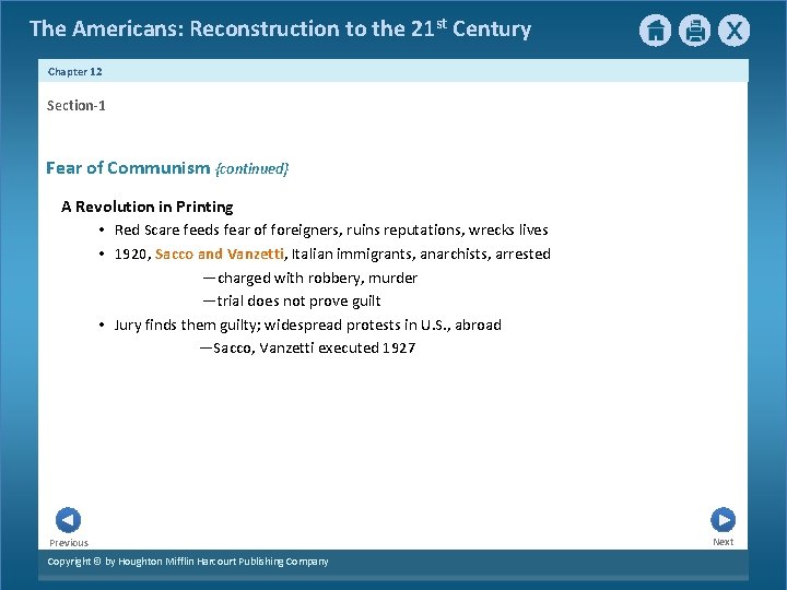 The Americans: Reconstruction to the 21 st Century Chapter 12 Section-1 Fear of Communism