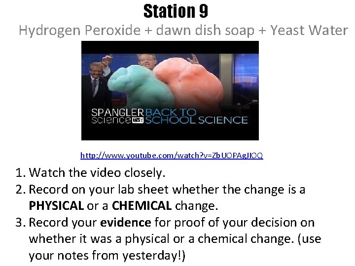 Station 9 Hydrogen Peroxide + dawn dish soap + Yeast Water http: //www. youtube.