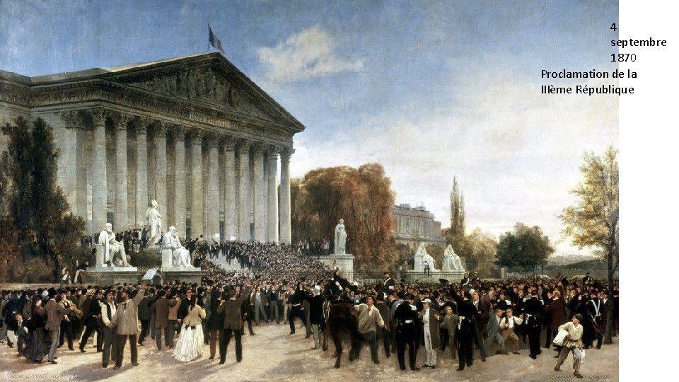 4 septembre 1870 Proclamation de la IIIème République 