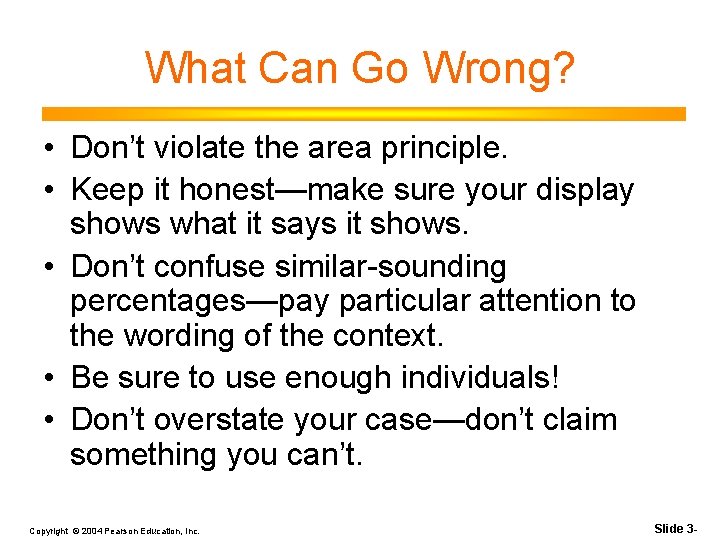 What Can Go Wrong? • Don’t violate the area principle. • Keep it honest—make What Can Go Wrong? • Don’t violate the area principle. • Keep it honest—make
