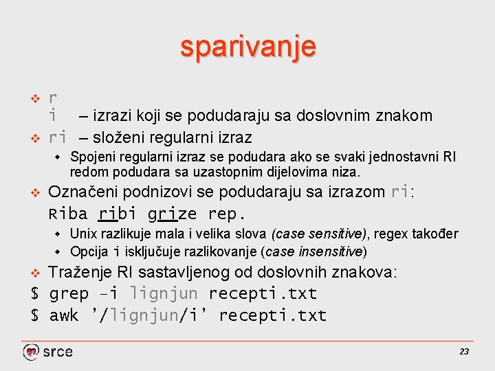 sparivanje v v r i – izrazi koji se podudaraju sa doslovnim znakom ri