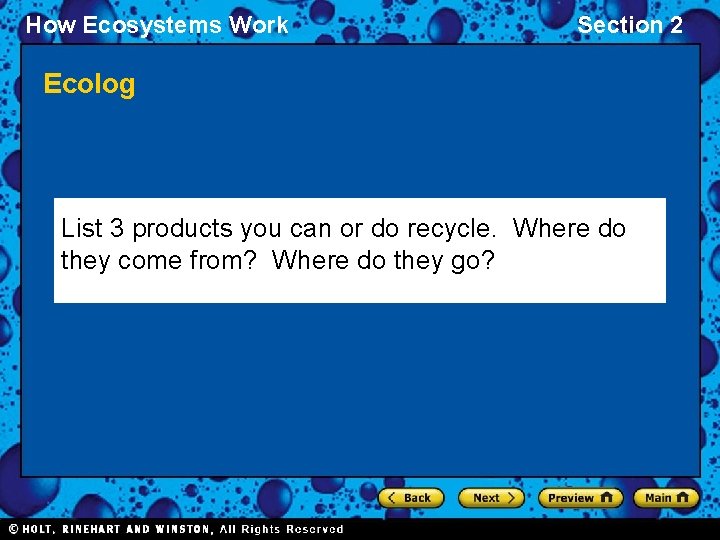 How Ecosystems Work Section 2 Ecolog List 3