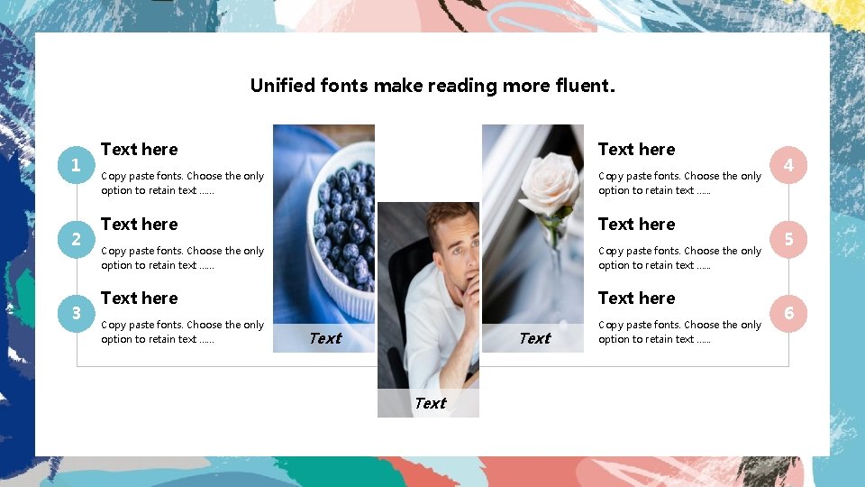 Unified fonts make reading more fluent. 1 2 3 Text here Copy paste fonts.