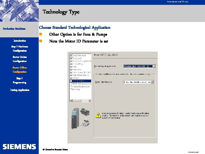 Automation and Drives Technology Type Production Machines Introduction Step 7 Hardware Configuration Choose Standard