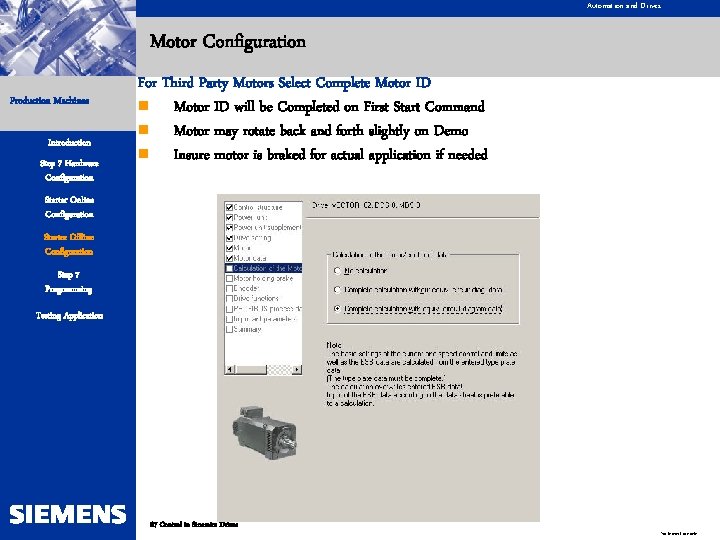 Automation and Drives Motor Configuration Production Machines Introduction Step 7 Hardware Configuration For Third