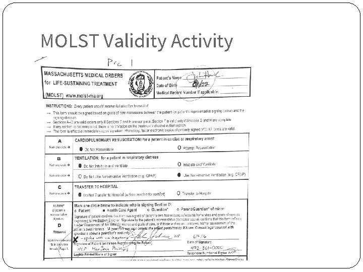MOLST Validity Activity 
