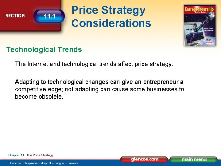 SECTION 11. 1 Price Strategy Considerations Technological Trends The Internet and technological trends affect