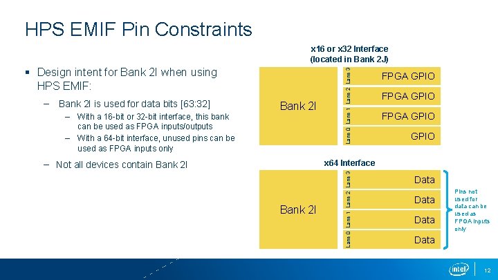 HPS EMIF Pin Constraints § Design intent for Bank 2 I when using HPS