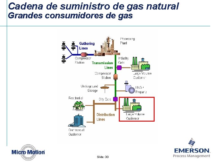 Cadena de suministro de gas natural Grandes consumidores de gas Slide: 30 