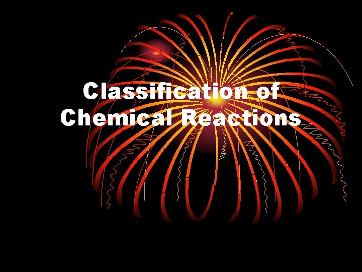 Classification of Chemical Reactions 