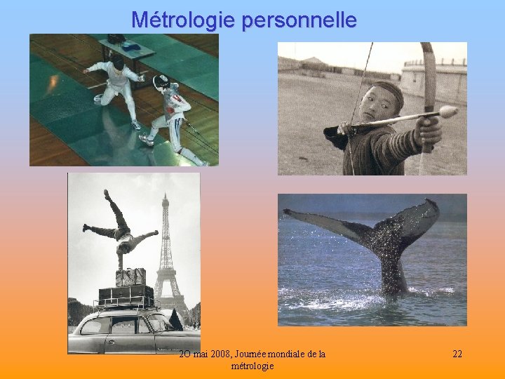 Métrologie personnelle 2 O mai 2008, Journée mondiale de la métrologie 22 