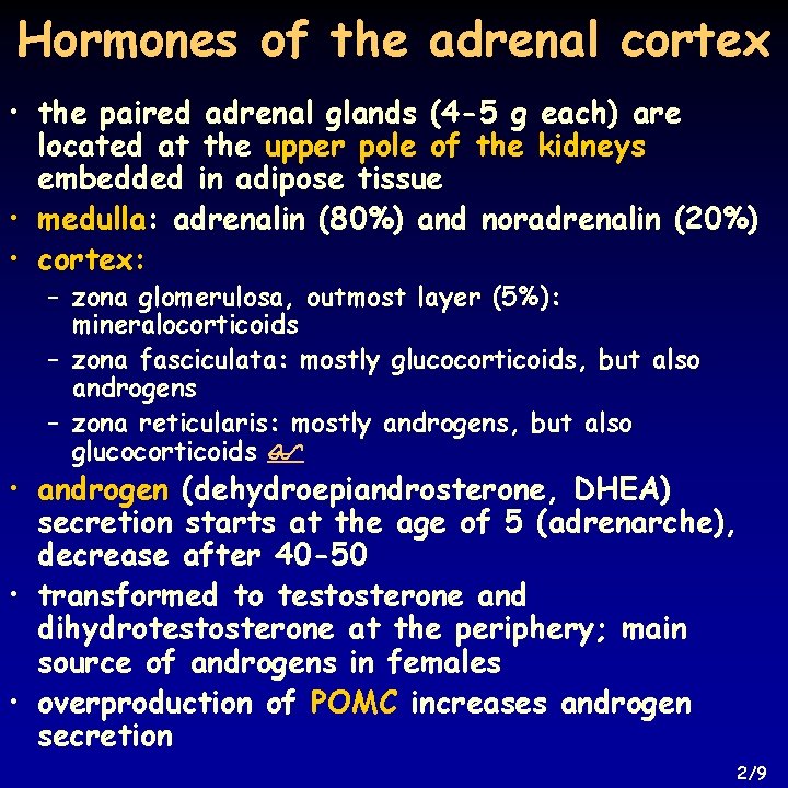Hormones of the adrenal cortex • the paired adrenal glands (4 -5 g each)