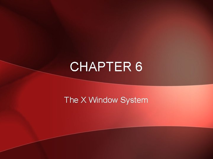 CHAPTER 6 The X Window System 