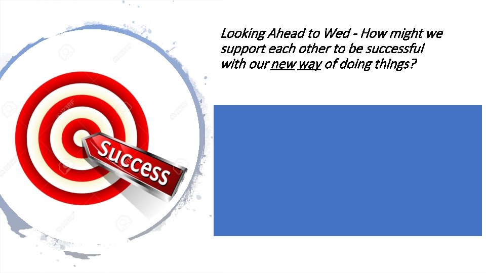 Looking Ahead to Wed - How might we support each other to be successful