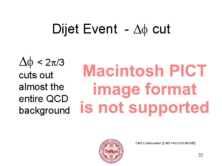 Dijet Event - cut < 2 /3 cuts out almost the entire QCD background