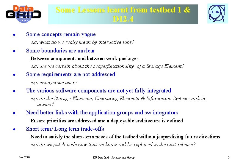 Data Grid Architecture Group CERN Bob Jones CERN