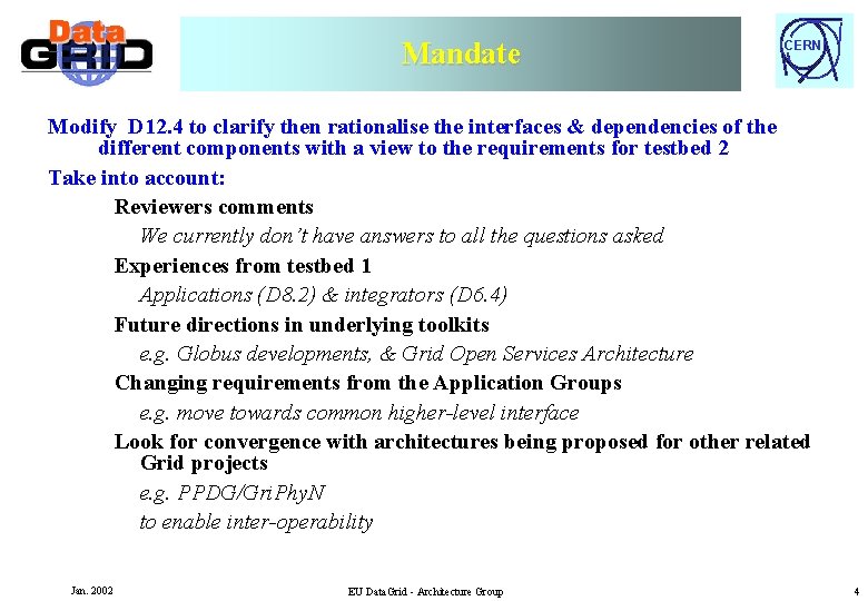 Data Grid Architecture Group CERN Bob Jones CERN
