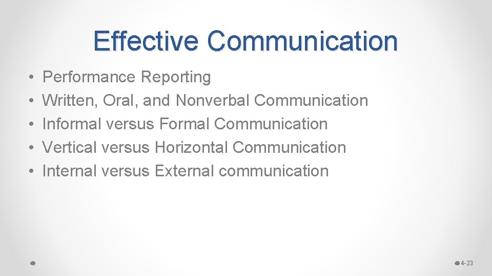 Effective Communication • • • Performance Reporting Written, Oral, and Nonverbal Communication Informal versus