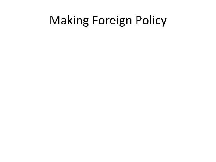 Making Foreign Policy 