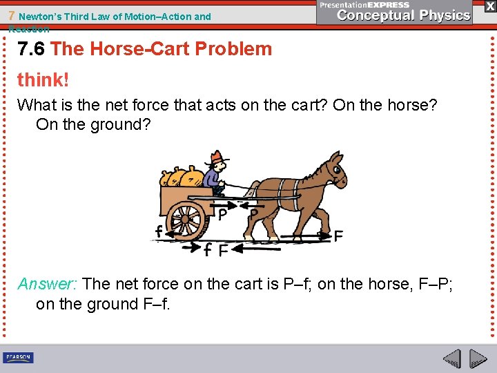 7 Newton’s Third Law of Motion–Action and Reaction 7. 6 The Horse-Cart Problem think!