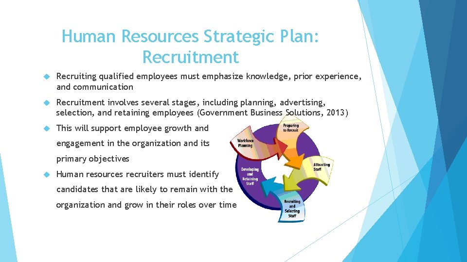 Human Resources Strategic Plan: Recruitment Recruiting qualified employees must emphasize knowledge, prior experience, and