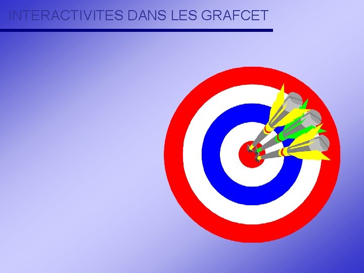 INTERACTIVITES DANS LES GRAFCET INTERACTIVITES DANS LES GRAFCET