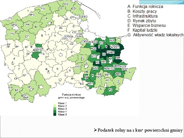 ØPodatek rolny na 1 km 2 powierzchni gminy 