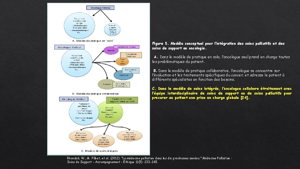 Figure 5. Modèle conceptuel pour l’intégration des soins palliatifs et des soins de support