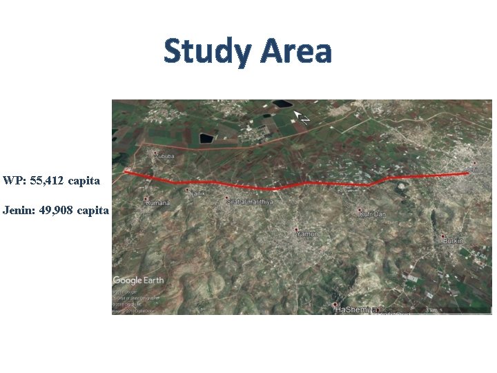 Study Area WP: 55, 412 capita Jenin: 49, 908 capita 