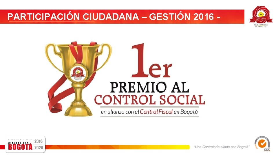 PARTICIPACIÓN CIUDADANA – GESTIÓN 2016 2020 