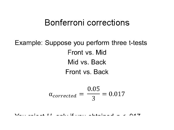 Bonferroni corrections • 