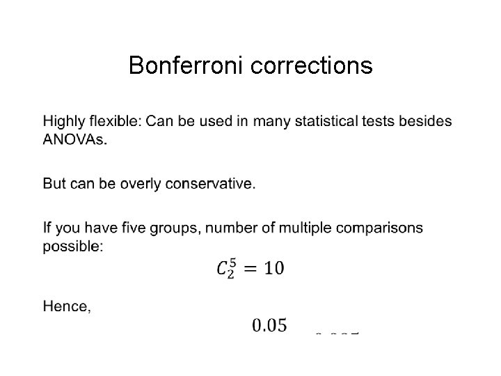 Bonferroni corrections • 