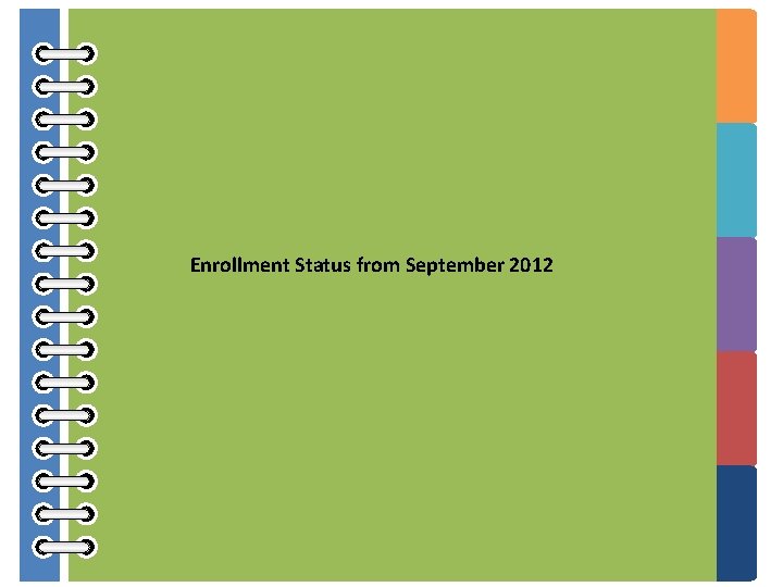 Enrollment Status from September 2012 