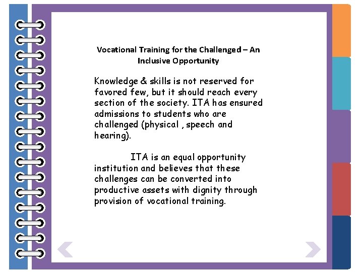 Vocational Training for the Challenged – An Inclusive Opportunity Knowledge & skills is not
