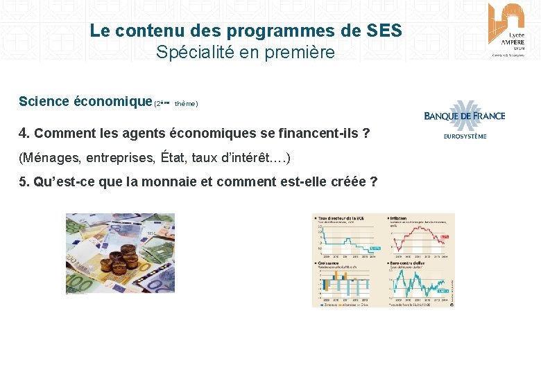 Le contenu des programmes de SES Spécialité en première Science économique (2 ème thème)