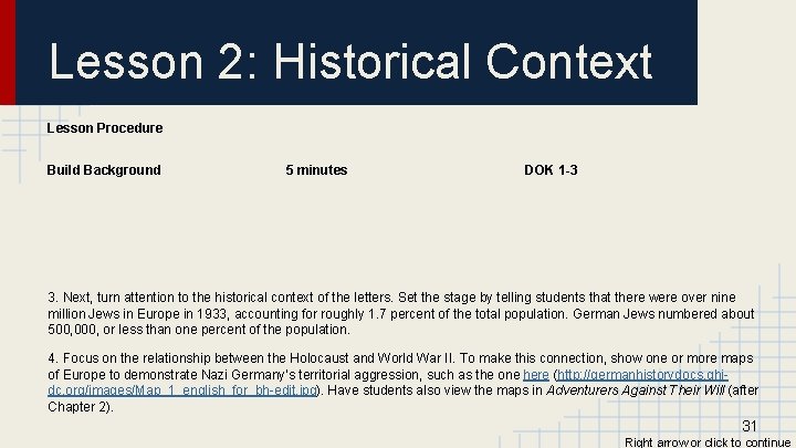 Lesson 2: Historical Context Lesson Procedure Build Background 5 minutes DOK 1 -3 3.