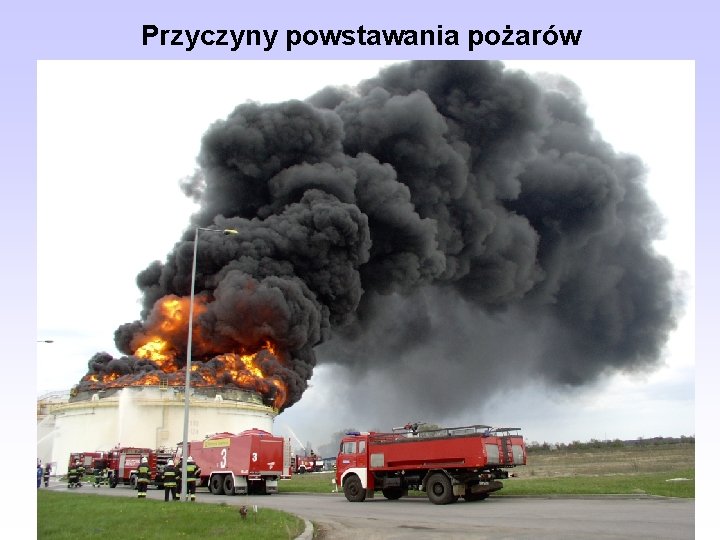 Przyczyny powstawania pożarów Reakcje chemiczne. Podstawowe czynniki w tej grupie przyczyn, mogące spowodować pożar: