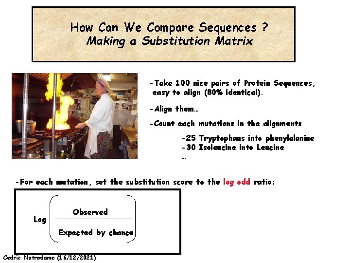 How Can We Compare Sequences ? Making a Substitution Matrix -Take 100 nice pairs