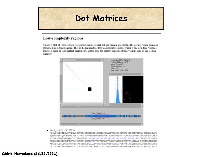Dot Matrices Cédric Notredame (16/12/2021) 