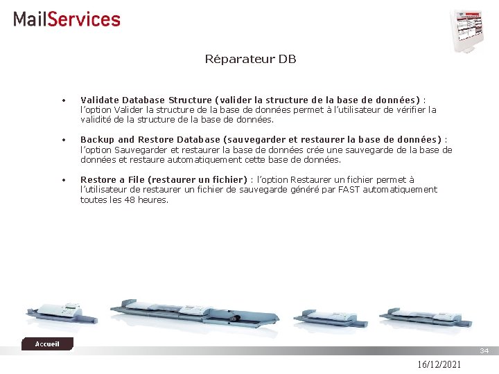 Réparateur DB • Validate Database Structure (valider la structure de la base de données)