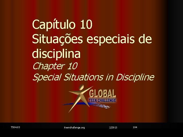 Capítulo 10 Situações especiais de disciplina Chapter 10 Special Situations in Discipline T 504.