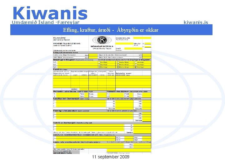Kiwanis kiwanis. is Umdæmið Ísland -Færeyjar Efling, kraftur, áræði - Ábyrgðin er okkar 11