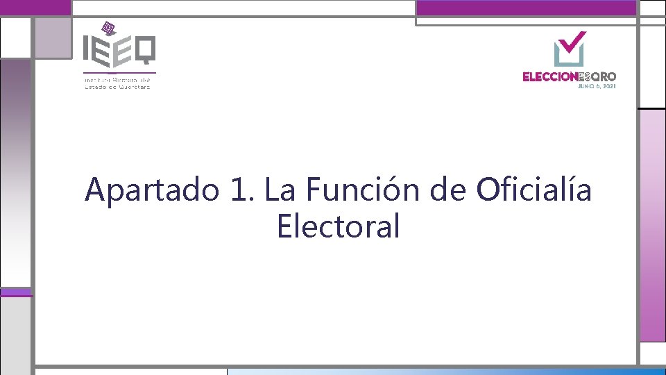 Apartado 1. La Función de Oficialía Electoral 