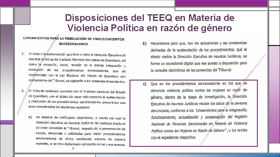 Disposiciones del TEEQ en Materia de Violencia Política en razón de género 